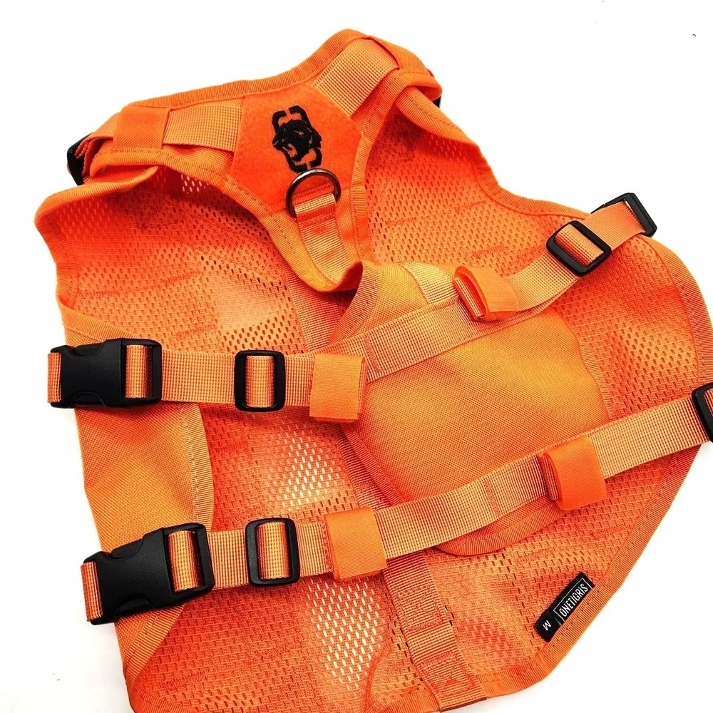 OneTigris Tactical Dog‎ Harness No Pull size M Breathable Mesh Handle Orange